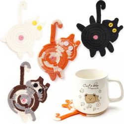 Coasters Set of 4,Valentines Day Gifts for Her,Cute Coffee Coaster for Home Decor Tabletop Protection Suitable for Kinds Cups,Birthday Gifts for Women