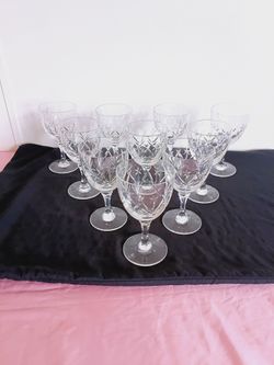 Set of 10 Vintage Crystal  Clear Cordial / Liqueur Glass 8oz Cut Crystal