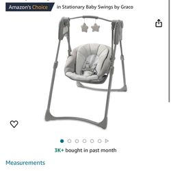 Graco Slim Portable Baby Swing Gray Battery Powered