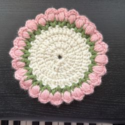 Handmade Floral Crochet Coaster