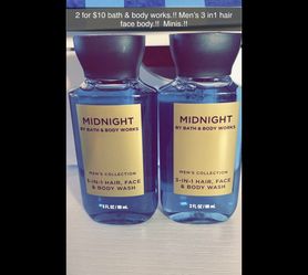 Set of two.! Bath & mini body works.!! New.. men’s 3-in 1