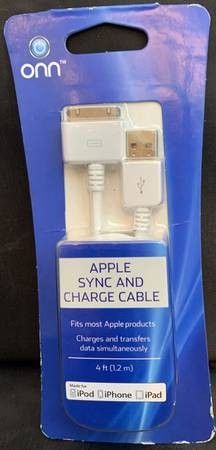ONN Apple Sync And Charge Cable 4 Ft For iPod, iPhone, IPad. (for sale)