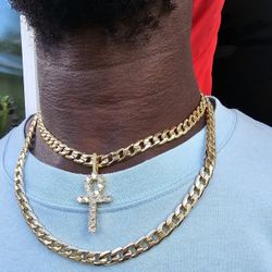 I Deliver I Ship 14k Gold Plated Double Down Chain Set