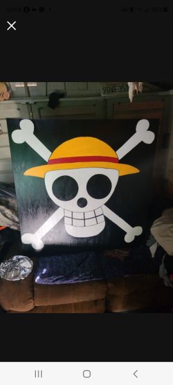 One Piece StrawHat Pirates Flag Canvas Painting