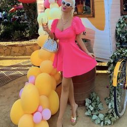 Hot Pink Babydoll Dress