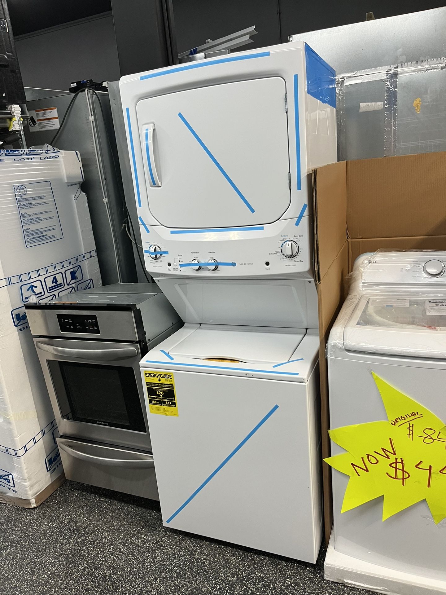 GE Stackable 27” Washer Dryer Electric Space Maker Open Box