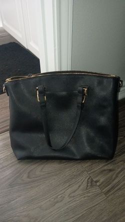 Black Tote Bag with Gold Hardware