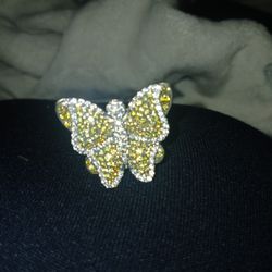 925 Sterling Silver Butterfly Ring 