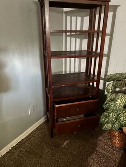 Wooden shelving unit
