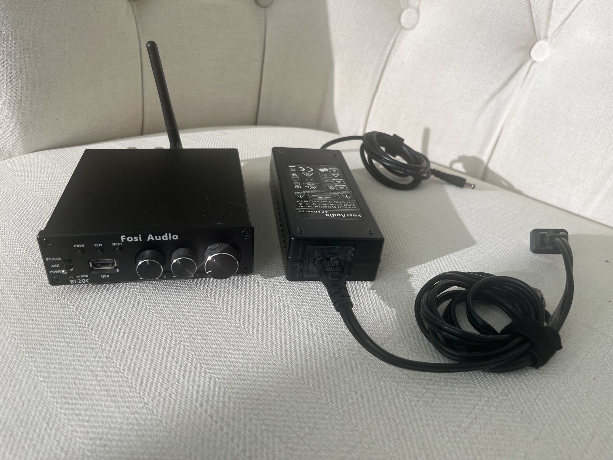 Fosi Audio BL20C Bluetooth 5.0 Stereo Audio Receiver Amplifier 320 Watts 2.1 CH Mini HiFi Class D Amp Player for Passive Speakers