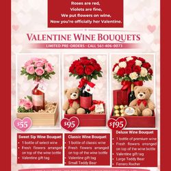 Deluxe Wine Bouquets