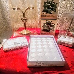 Wedding Reception Items, Guest Book with Matching Formal Pen, Champagne Goblits, Garder Belt and  Pillow Boxes