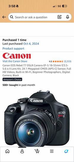 Canon EOS Rebel T7 DSLR