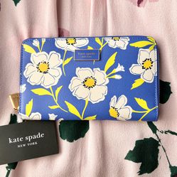 Kate Spade Katy Sunshine Floral Medium Zip Around Wallet