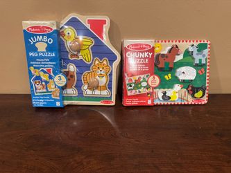 Melissa & Doug Wooden Puzzle Bundle – Set of 2