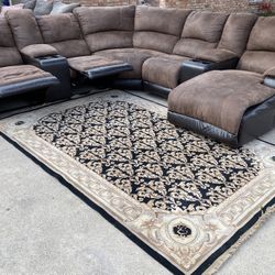 Brown Seccional Usb Recliner