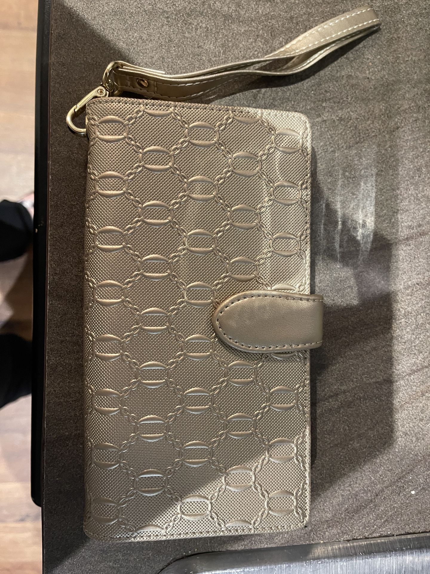 Large Gold Wristlet Wallet