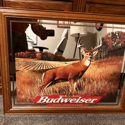 Budweiser White Tail Deer Mirror