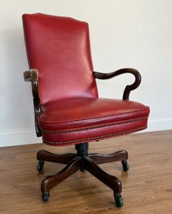 Red Leather Executive Desk Chair