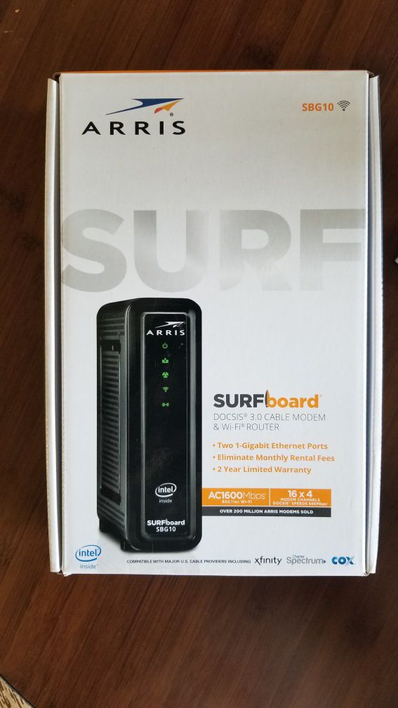 ARRIS SBG10 cable modem and router