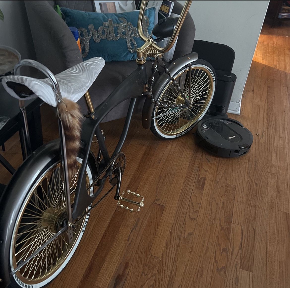 Black And Gold Lowrider Bike