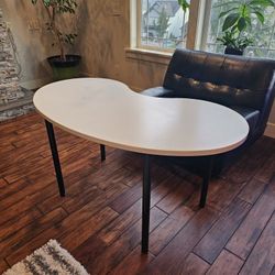White Curved Table 