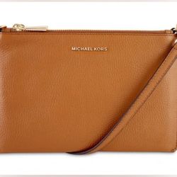 Michael Kors Signature Brown & Tan Jet Set Double Pouch Crossbody 