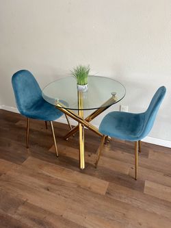Compact Glam Dining Set for 2