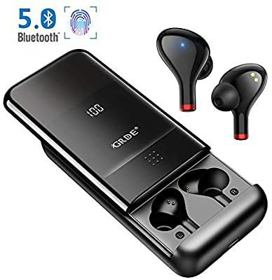 Wireless Earbuds with 10000 mAh Display Charging Case as Power Bank, Upgrated Bluetooth V5.0 , TWS Stereo Earphones 500 Hours Music Tim