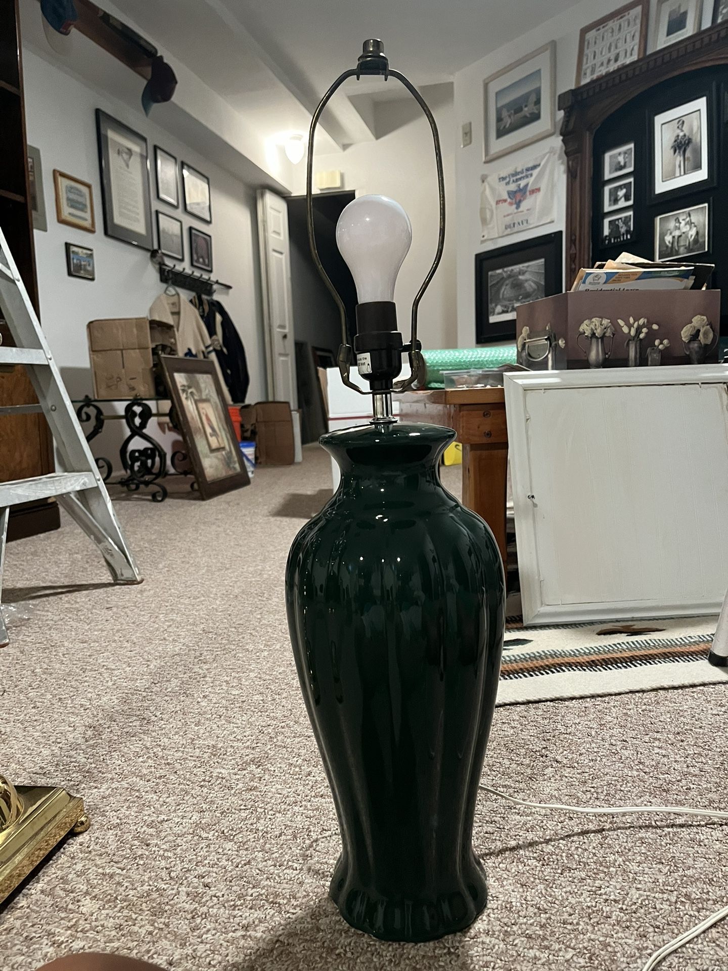 Dark Green Ceramic Lamp