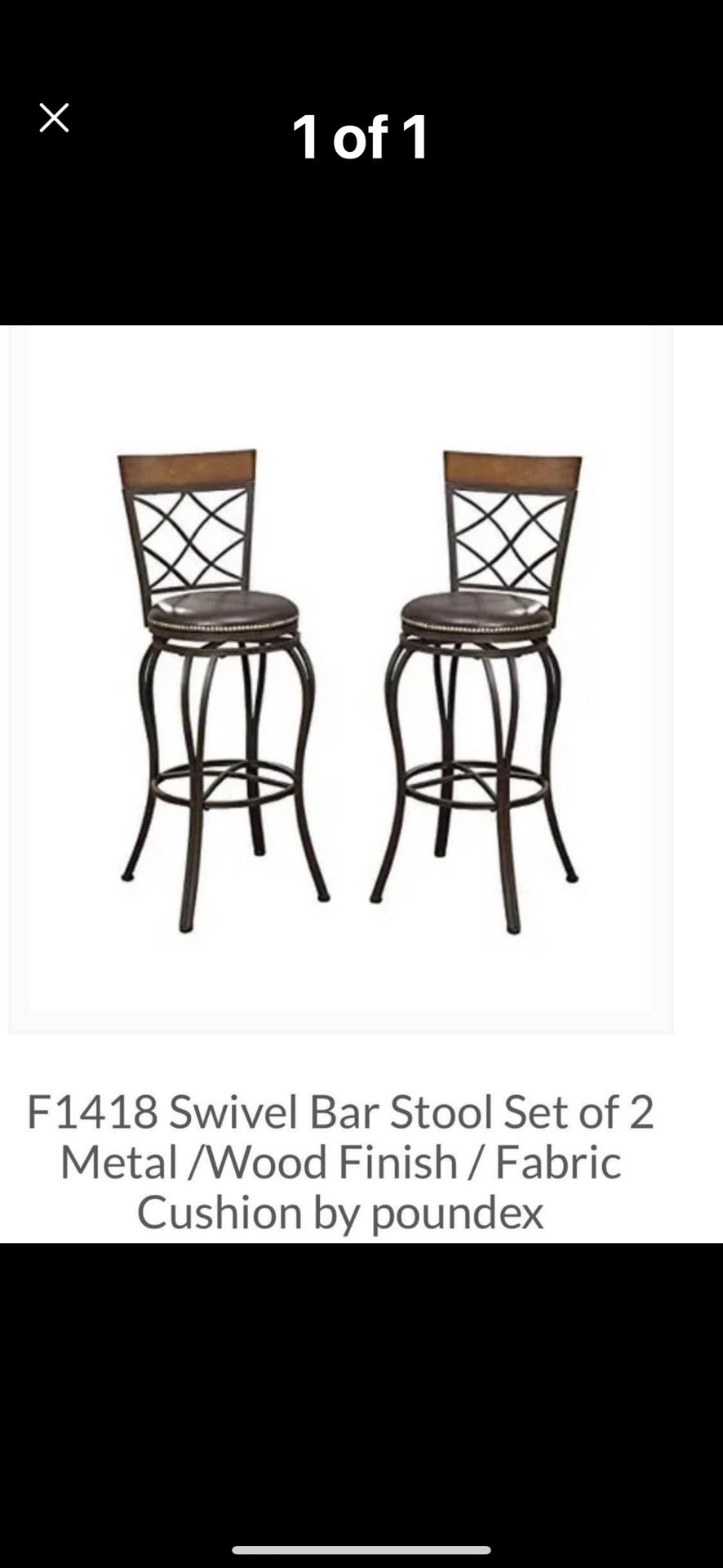 Bar Stools Swivel Set Of 2 New In Box