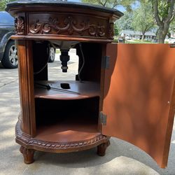 Ornate Wooden Cabinet With Marble Top And Granite