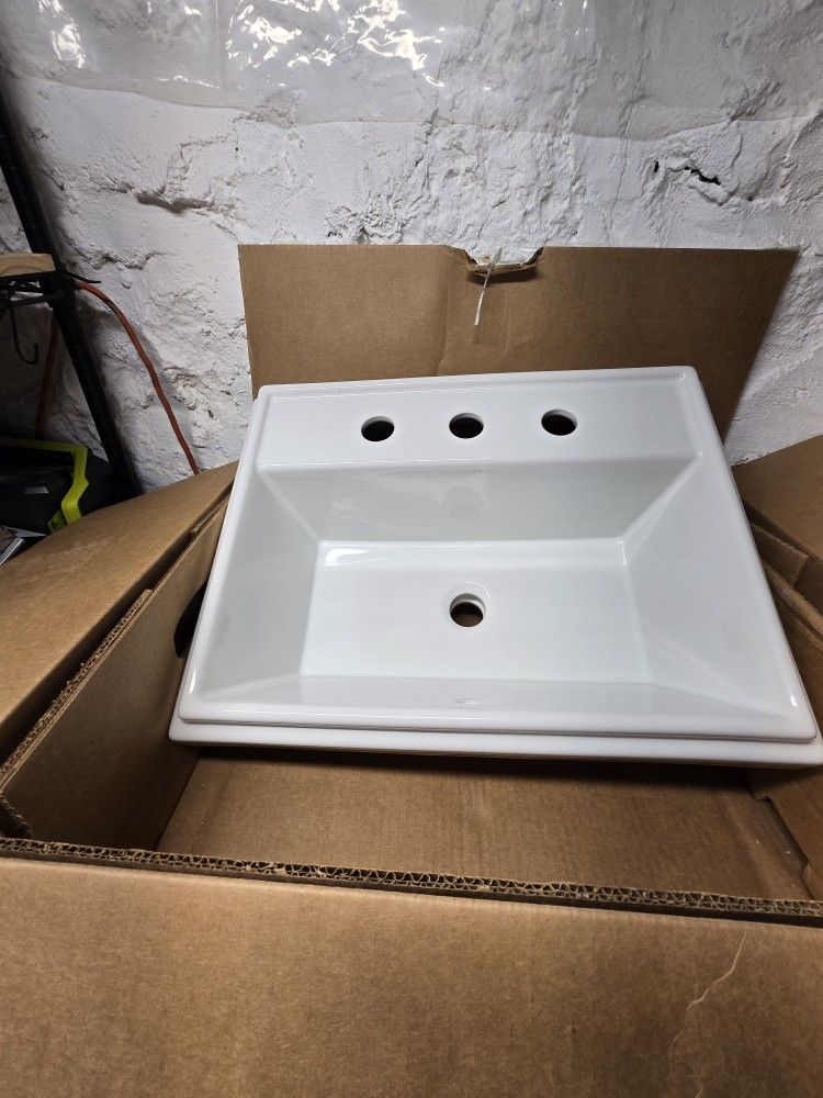Kohler K2991-8-0 (Tresham Drop-In Rectangular Bathroom Sink.