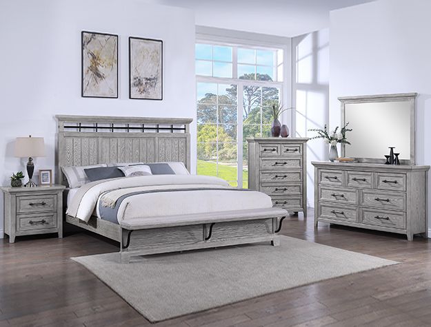 NEW GREY RUSTIC FARM HOUSE BED ROOM SET💥NO CREDIT NEEDED $10 Down