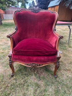 Red Velvet Antique Chair