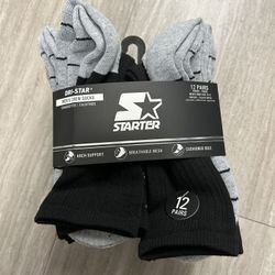 NWT Men’s Arch Support Crew Socks 12 pairs