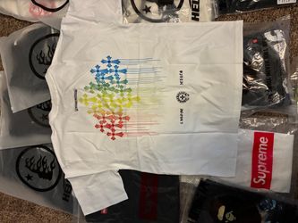 Chrome Hearts Rainbow Cross T-Shirt White size XL