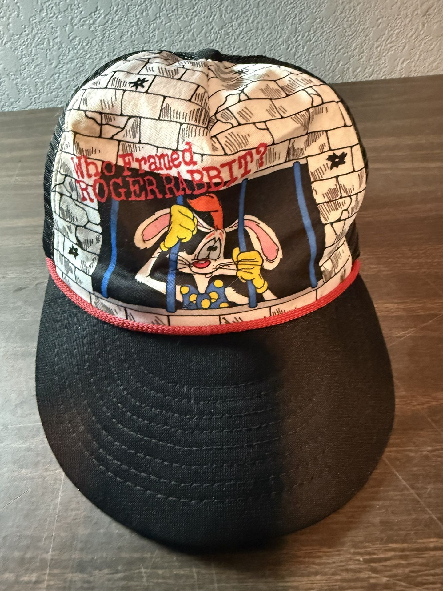 Vintage Disney 1988 Who Framed Roger Rabbit Movie Snapback Mesh Trucker Hat Cap