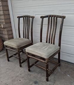 2 Bamboo Dining Chairs