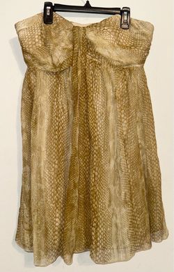 Strapless Snake Print Top in Gold