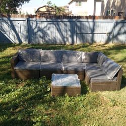 New Patio Furniture Sets Outdoor Patio Furniture Wicker Rattan Outdoor Furniture Patio Sofa Patio Chairs Gray Cushions Brand New