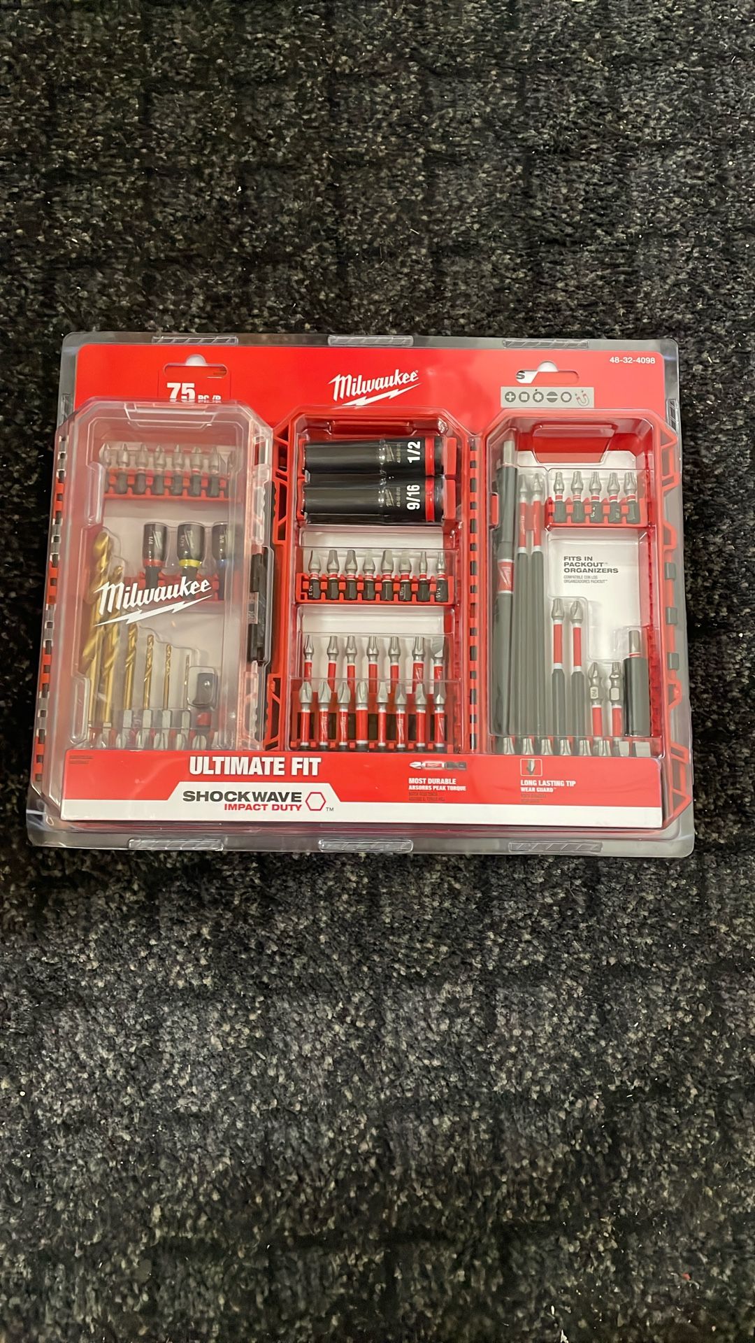Milwaukee 75 PC SHOCKWAVE Impact Duty Drill, Drive & Fasten Set