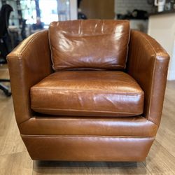 Room & Board Leather ford Swivel Glider Chair