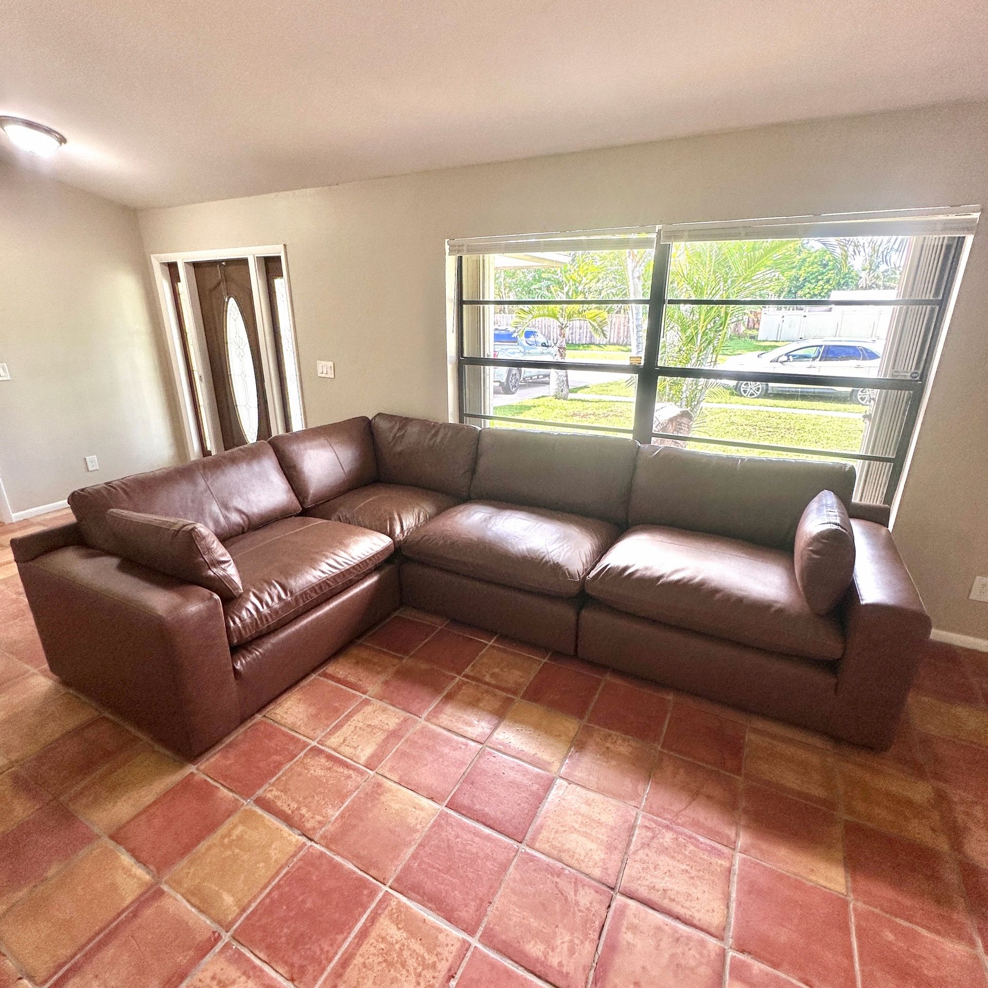 NEW Emilia Leather Cloud Couch Modular Sofa