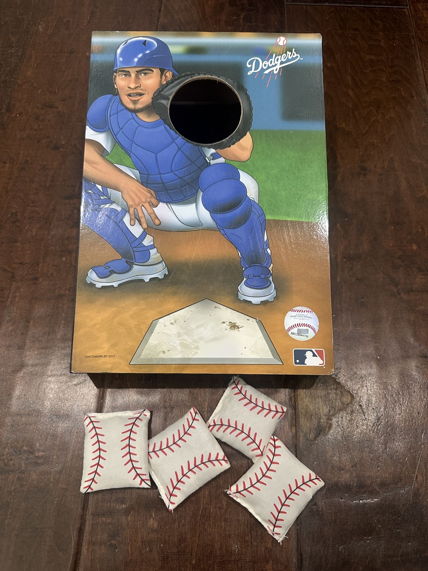 Tabletop Dodgers Baseball Bag Toss / Corn Hole Game