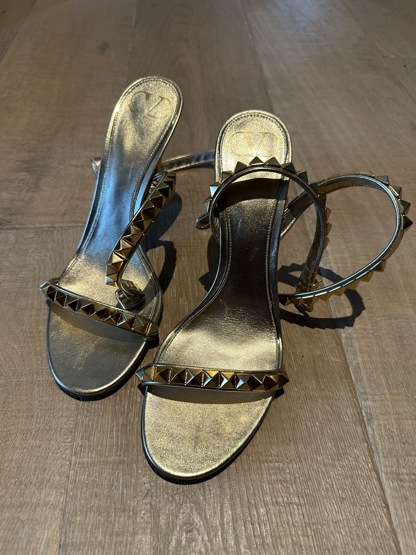 Valentino Gold Stud Heels