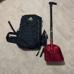 Snowmobile Backpack & Shovel