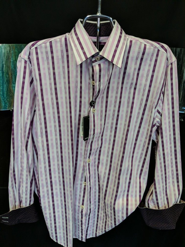 New Quieti Long Sleeve Dress Shirt Pink Size Medium