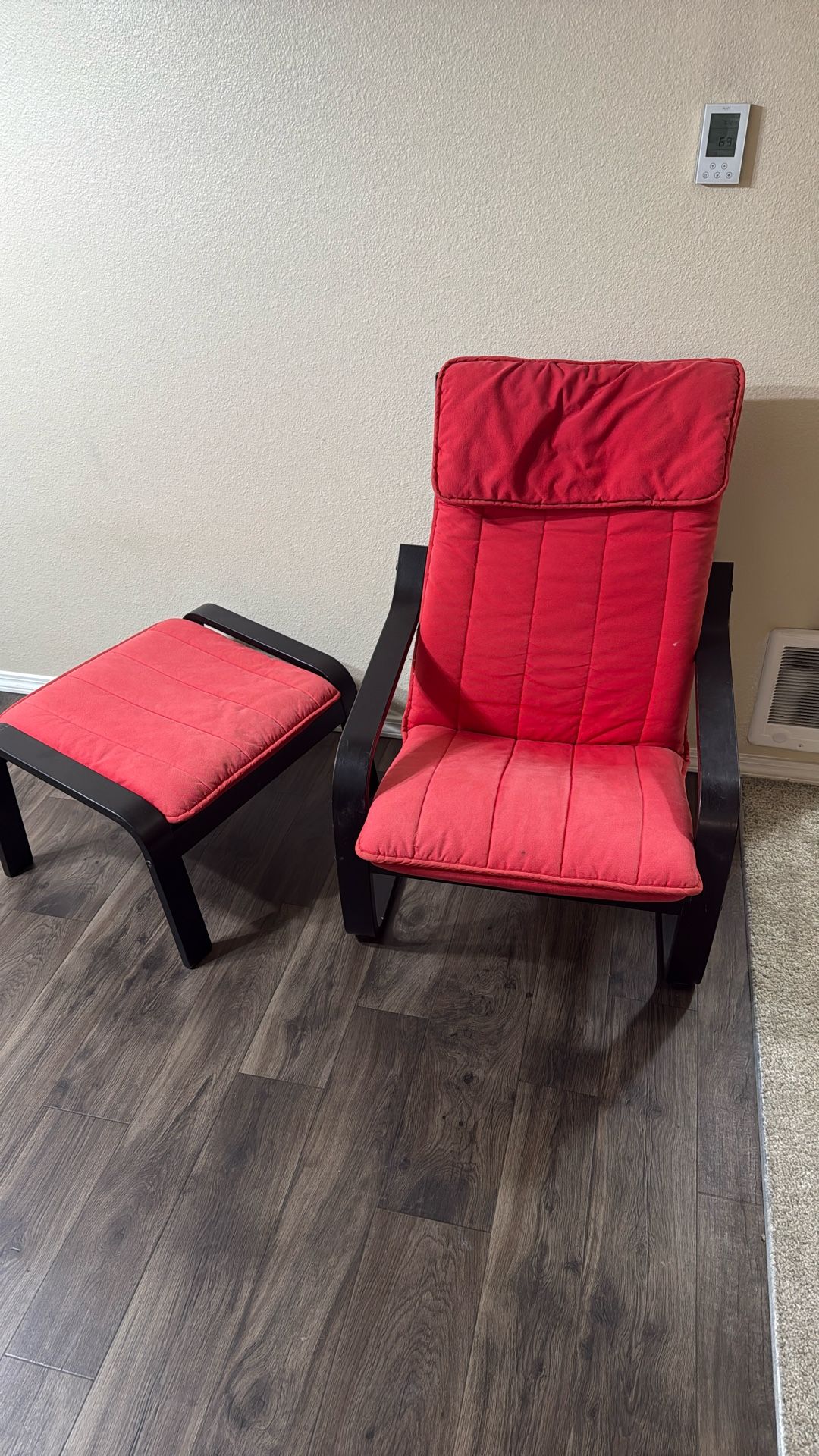 Ikea Poang Chair With Ottoman