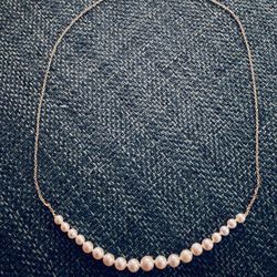 Antique 1920’s Real Pearl And 14k Gold Necklace Gorgeous, Classic, & Dainty! 17”
